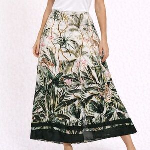 H&M Tropical Jungle Print Maxi Skirt